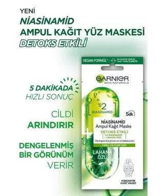 Garnier Niacinamide Detoks Etkili Ampul Kağıt Maske 15 gr