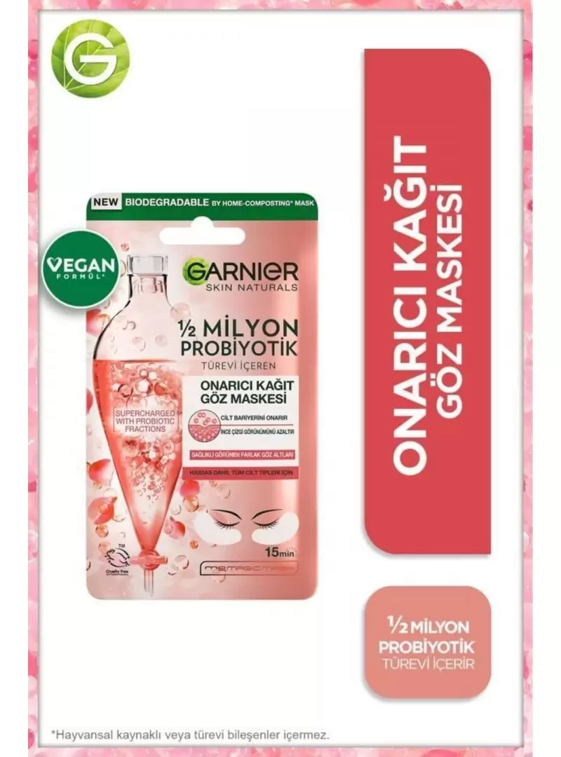 Garnier 1/2 Milyon Probiyotik Türevi Içeren Onarıcı Kağıt Göz Maskesi 6 gr