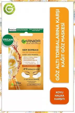 Garnier Nem Bombası Göz Altı Torbalarına Karşı Kağıt Göz Maskesi 6 gr