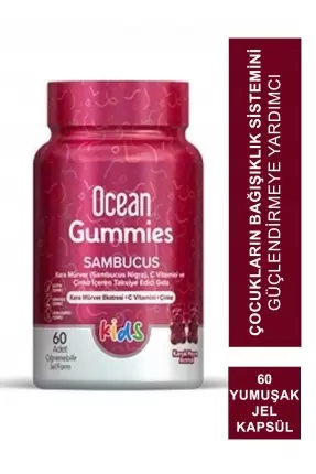 Ocean Gummies Sambucus Kids 60 Yumuşak Jel Kapsül