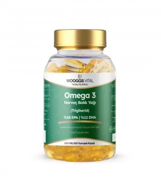 Wooggs Vital Omega 3 Takviye Edici Gıda 1300mg 200 Yumuşak Kapsül