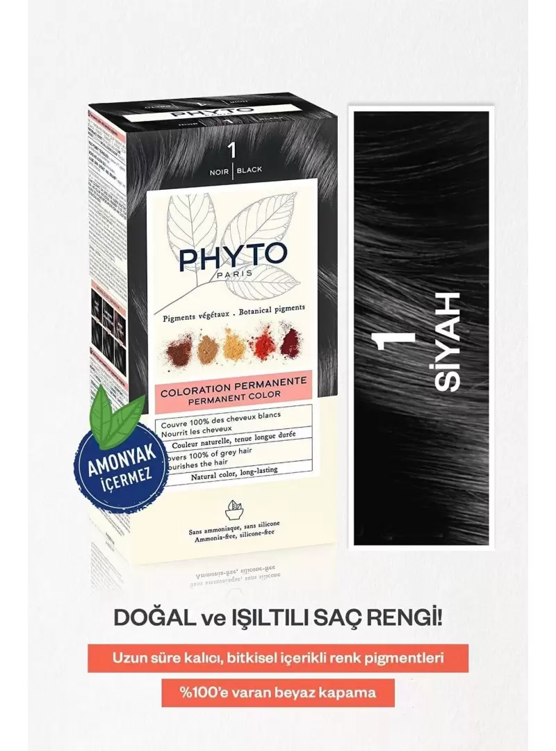 Phyto Color Bitkisel Saç Boyası 1 - Noir Siyah