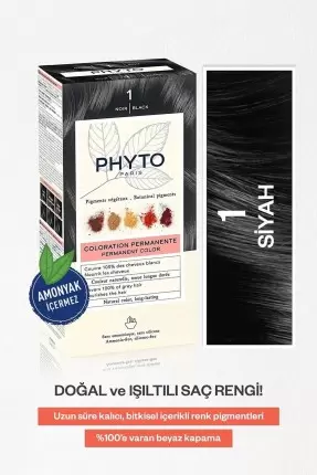 Phyto Color Bitkisel Saç Boyası 1 - Noir Siyah