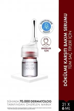 Vichy Dercos Aminexil Clinical 5 21x6ml - Erkekler İçin Saç Dökülmesine Karşı Serum