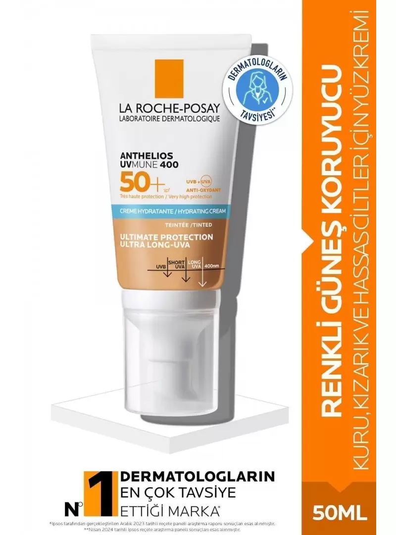 La Roche Posay Anthelios Uvmune 400 Spf 50+ Hydrating Tinted Renkli Güneş Koruyucu Cream 50 ml