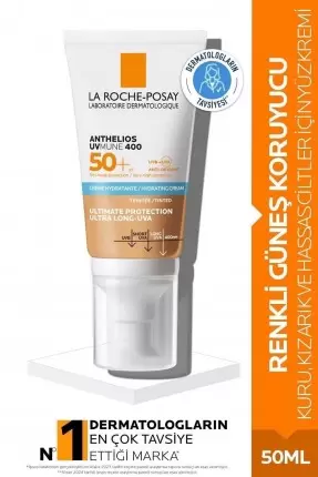 La Roche Posay Anthelios Uvmune 400 Spf 50+ Hydrating Tinted Renkli Güneş Koruyucu Cream 50 ml