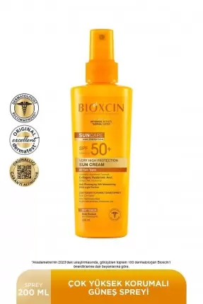 Bioxcin Sun Care Spf 50 Yüz Güneş Kremi 50 ml Kuru ve Normal Cilt + Vücut Güneş Spreyi 200 ml