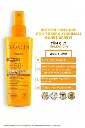 Bioxcin Sun Care Spf 50 Yüz Güneş Kremi 50 ml Kuru ve Normal Cilt + Vücut Güneş Spreyi 200 ml