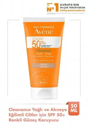 Avene Spf 50+ Cleanance Tinted Yağlı ve Akneye Eğilimli Ciltler için Renkli Güneş Koruyucu 50 ml