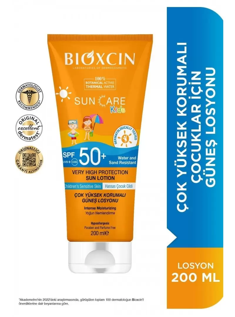 Bioxcin Sun Care Çocuklar için Güneş Losyonu SPF 50+ 200 ml