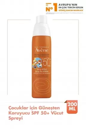 Avene Çocuklar İçin Güneşten Koruyucu Spf 50+ Vücut Spreyi 200 ml