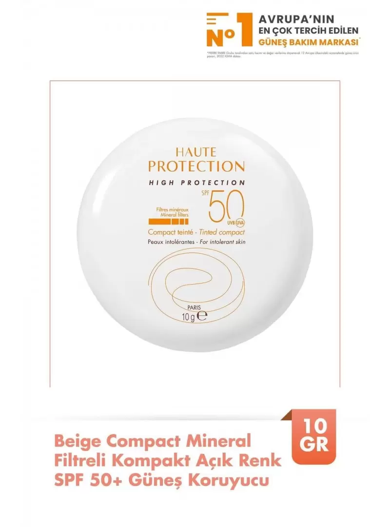 Avene Spf 50 Compact Teinte Sable Beige 10 g - Açık Renkli Güneş Koruyucu Fondöten