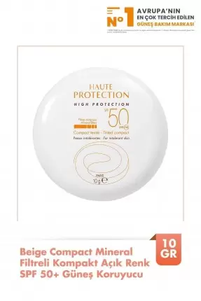 Avene Spf 50 Compact Teinte Sable Beige 10 g - Açık Renkli Güneş Koruyucu Fondöten