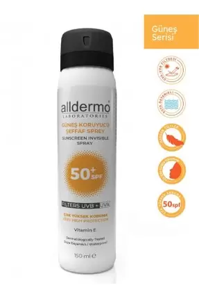 Alldermo Güneş Koruyucu Şeffaf Sprey SPF50+ 150 ml