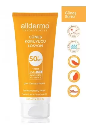 Alldermo Güneş Koruyucu Losyon SPF50 200 ml