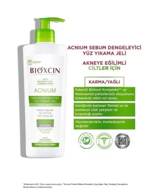 Bioxcin Acnium Sebum Dengeleyici Yüz Yıkama Jeli 500 ml