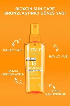 Bioxcin Sun Care Tüm Ciltler İçin Bronzlaştırıcı Yağ Spf 15 200 ml