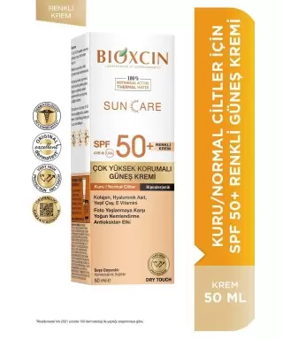 Bioxcin Sun Care Kuru/Normal Ciltler İçin Renkli Güneş Kremi Spf50+ 50 ml