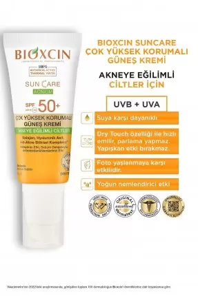 Bioxcin Sun Care Akneye Eğilimli Ciltler İçin Güneş Kremi Spf50+ 50ml