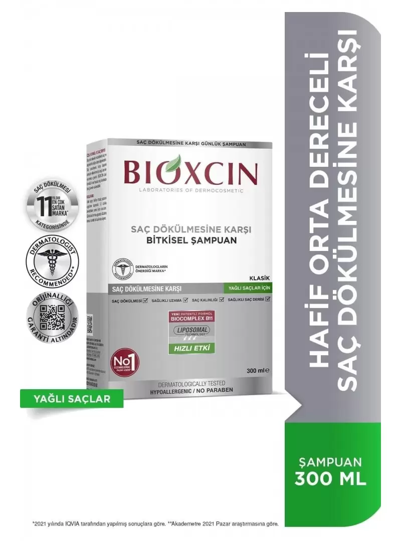 Bioxcin Klasik Şampuan Yağlı Saçlar 300 ml