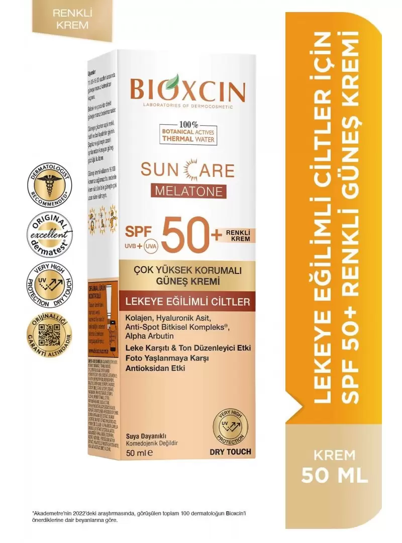 Bioxcin Sun Care Lekeli Ciltler İçin Renkli Güneş Kremi Spf 50+ 50 ml