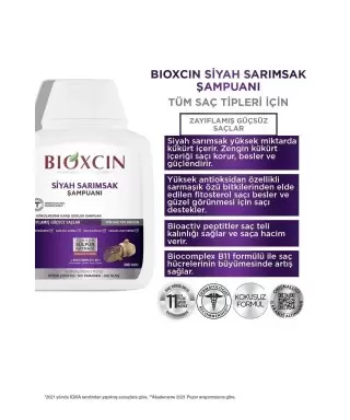 Bioxcin Siyah Sarımsak Şampuanı 300 ml | Güçsüz Saçlar