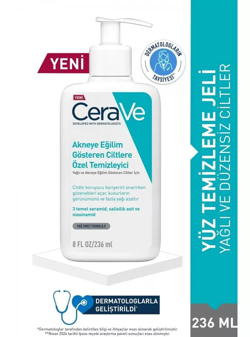 Cerave Blemish Akneye Eğilim Gösteren Ciltler İçin Özel Temizleyici 236 ml