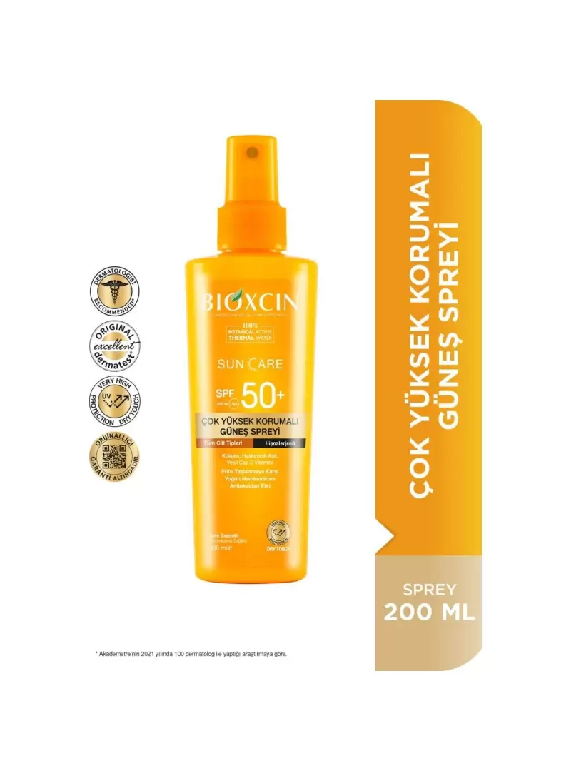 Bioxcin Sun Care Tüm Ciltler İçin Güneş Spreyi Spf 50+ 200 ml