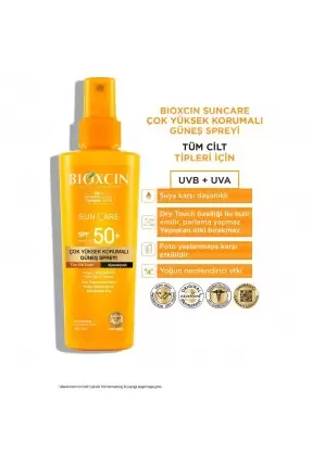 Bioxcin Sun Care Tüm Ciltler İçin Güneş Spreyi Spf 50+ 200 ml