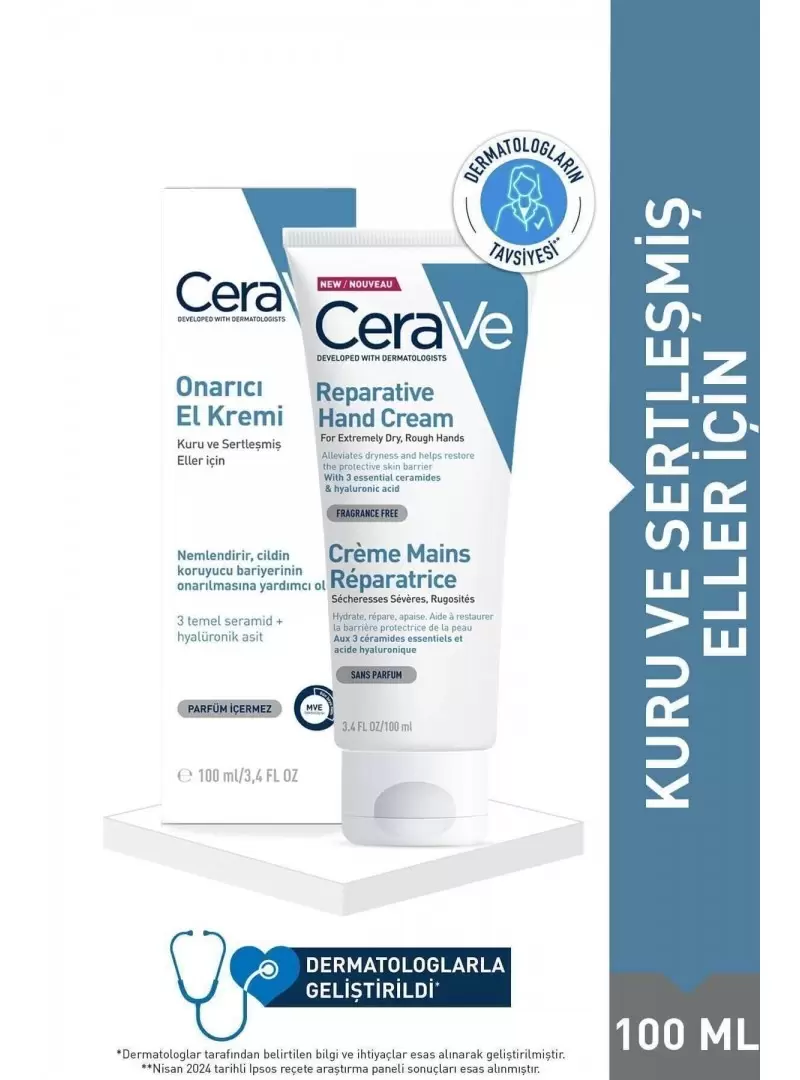 CeraVe Reparative Hand Cream Onarıcı El Kremi 100 ml