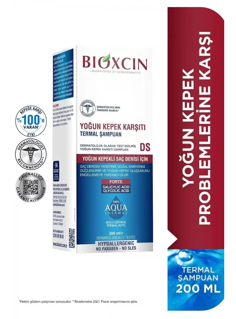 Bioxcin Aqua Thermal Şampuan Yoğun Kepek Karşıtı DS 200 ml