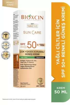 Bioxcin Sun Care Yağlı Ciltler İçin Renkli Güneş Kremi Spf50+ 50ml