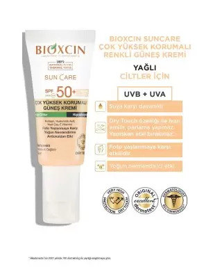 Bioxcin Sun Care Yağlı Ciltler İçin Renkli Güneş Kremi Spf50+ 50ml