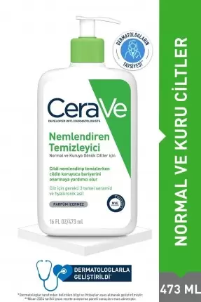 CeraVe Hydrating Nemlendiren Temizleyici Seramid & Hyalüronik Asit Kuru & Normal Ciltler Yüz Vücut 473ml