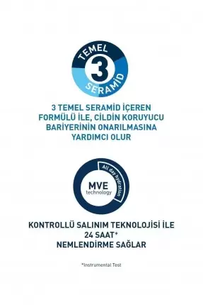 CeraVe Nemlendirici Krem Kuru Ciltler Seramid ve Hyalüronik Asit İçerikli Yüz Vücut 50ml