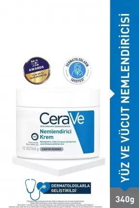 CeraVe Nemlendirici Krem Kuru Ciltler Seramid ve Hyalüronik Asit İçerikli Yüz Vücut 340gr