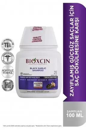 Bioxcin Siyah Sarımsak Şampuanı 100 ml - Güçsüz Saçlar - Seyahat Boy