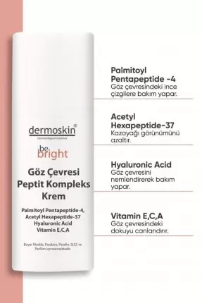 Dermoskin Be Bright Göz Çevresi Peptit Kompleks Krem 15 ml