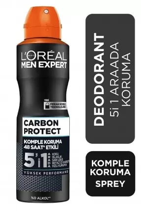 Loreal Paris Men Expert Carbon Protect 5in1 Sprey Deodorant - Komple Koruma - 150 ml