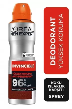 Loreal Paris Men Expert İnvincible 96 Saat Sprey Deodorant - Koku ve Islaklık - 150 ml