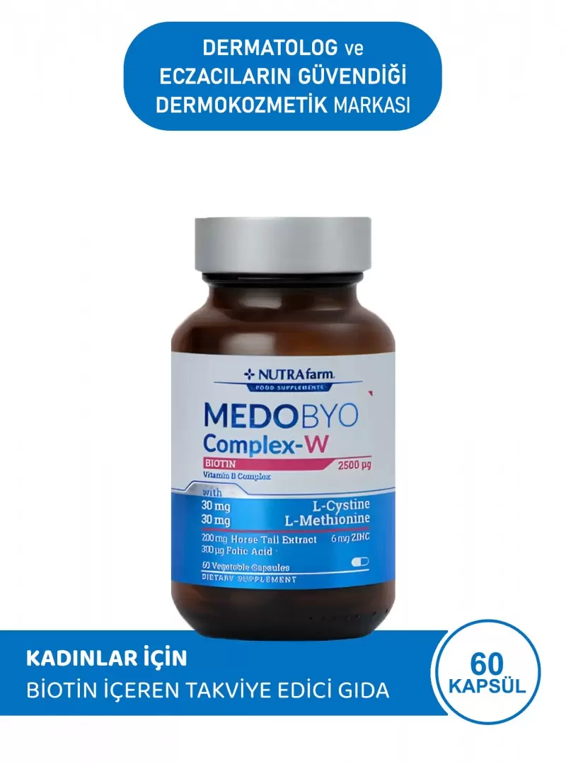 Dermoskin NutraFarm Medobyocomplex-W Biotin 60 Kapsül