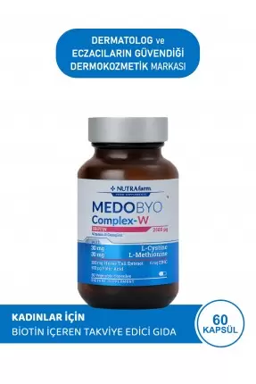 Dermoskin NutraFarm Medobyocomplex-W Biotin 60 Kapsül