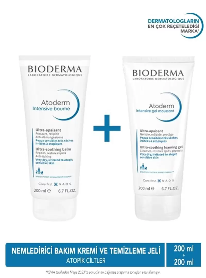 Bioderma Atoderm Intensive Balm 200 ml & Atoderm Intensive Foaming Gel 200 ml