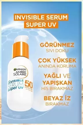 Garnier Ambre Solaire İnvisible Süper Serum - Güneş Koruyucu Günlük Serum - Spf50+ 30 ml