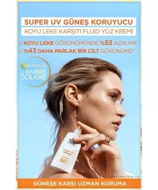 Garnier Ambre Solaire Süper Uv Vit. C Spf50+ Anti Dark Spots Fluid - C Vit. Koyu Leke Karşıtı Fluid - 40 ml