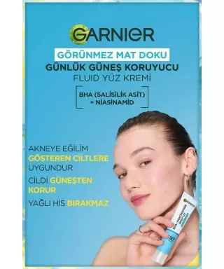 Garnier Bha+Niasinamid - Günlük Güneş Koruyucu Fluid Yüz Kremi - Spf50+ 40 ml