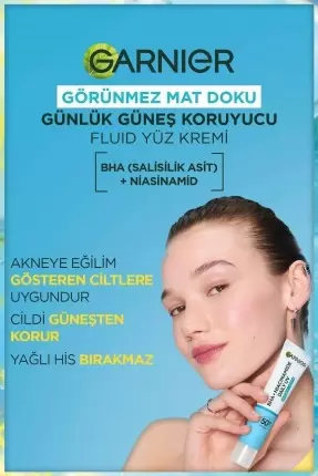 Garnier Bha+Niasinamid - Günlük Güneş Koruyucu Fluid Yüz Kremi - Spf50+ 40 ml