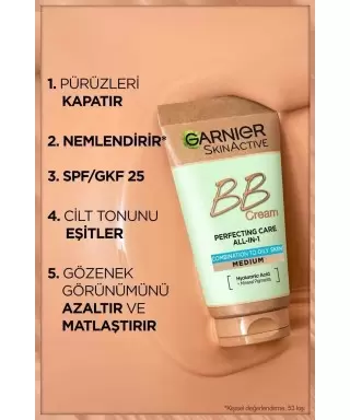 Garnier Mucizevi Cilt Kusursuzlaştırıcı BB Krem - Orta - Spf25 50 ml