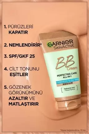 Garnier Mucizevi Cilt Kusursuzlaştırıcı BB Krem - Orta - Spf25 50 ml