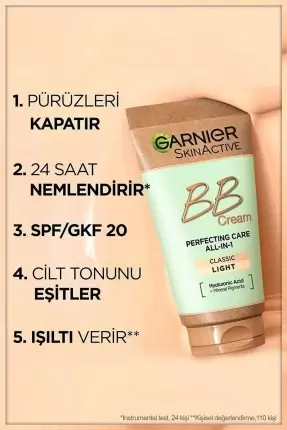 Garnier Mucizevi Cilt Kusursuzlaştırıcı BB Krem - Açık Ton - Spf15 50 ml